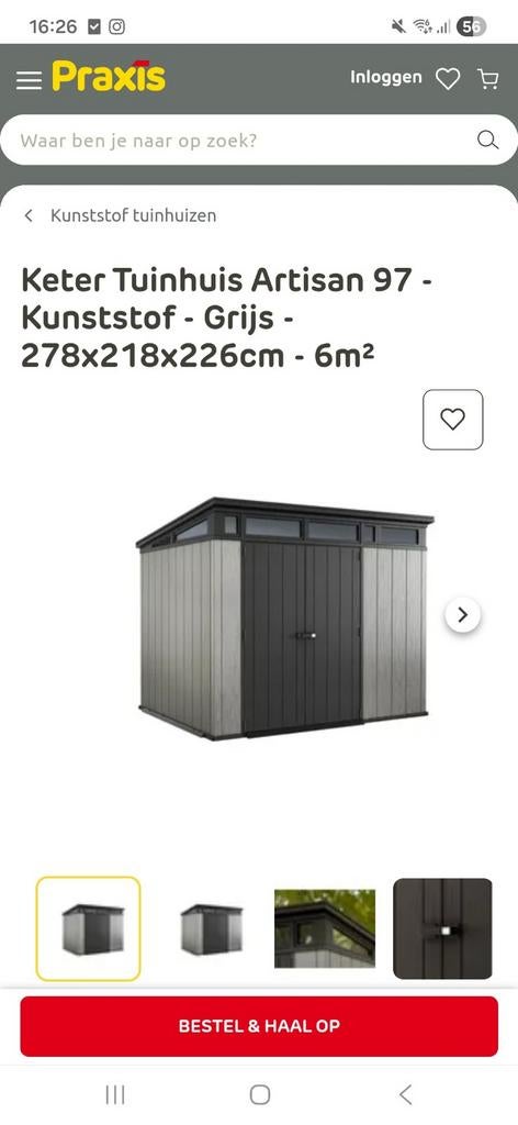 Keter Artisan 97 Tuinhuis - Zo goed als nieuw, Ophalen, Kunststof, 200 tot 400 cm, Tuinhuis