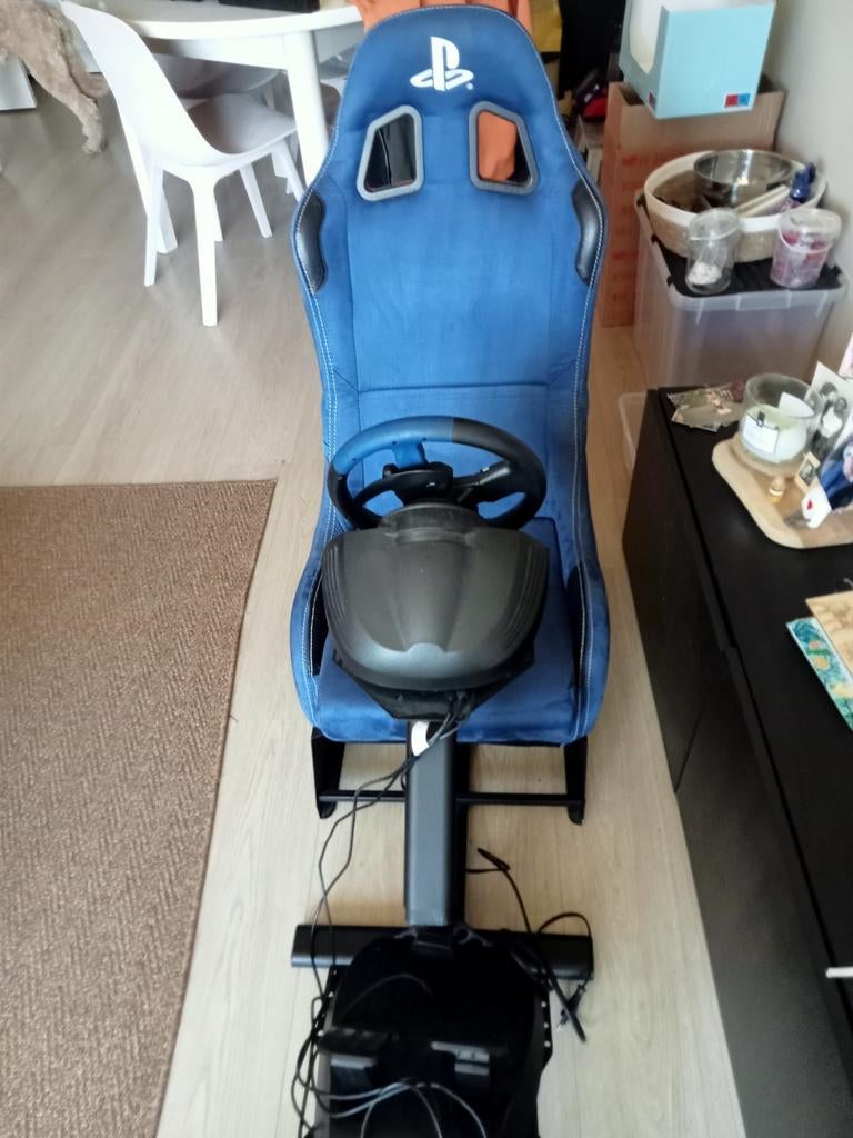 Playseat met Thrustmaster T150 racestuur en pedalen, Ophalen, Zo goed als nieuw