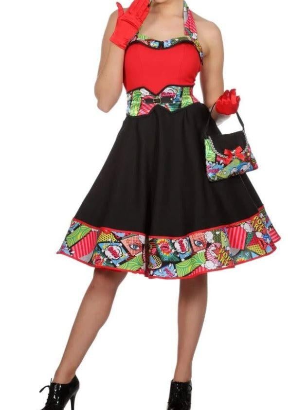 Leuke rood/groen/blauw/zwarte ROCK & ROLL/POPART jurk, Kleding | Dames, Carnaval, Nieuw, Kleding, Ophalen
