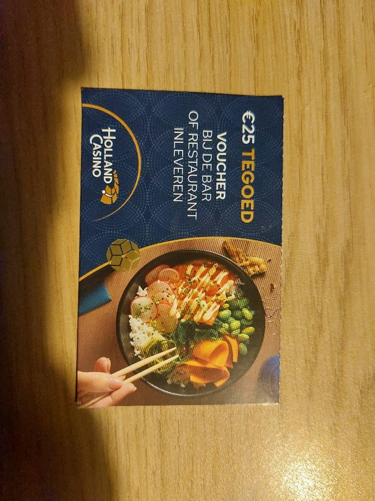 5 Holland casino horeca vouchers incl verzenden, Drie personen of meer