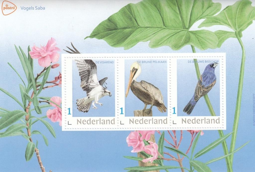Nederland - 2026 - Postset Vogels Saba- P, Verzenden, Na 1940, Postfris