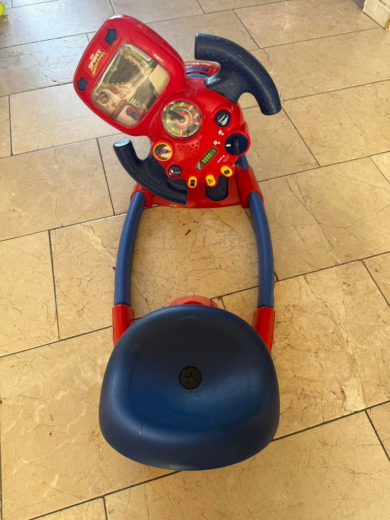 Spider-Man Rijsimulator voor Kinderen - Stuur, Pedalen, Gelu, Ophalen, Zo goed als nieuw