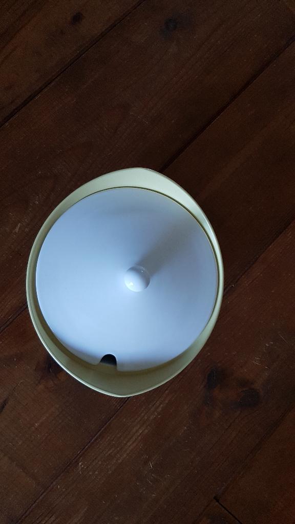 Jaren 50/60 soepterrine, pastel geel /wit, Ophalen of Verzenden