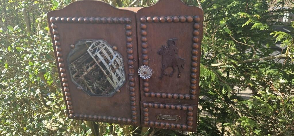 Prachtig houten wandkastje/medicijn kastje ( (brocante), Hout, Ophalen of Verzenden, Bruin, Gebruikt