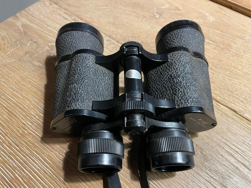 Vintage verrekijker 8x40 met hoes, Ophalen, Gebruikt, Porro (met knik), 8 tot 12x