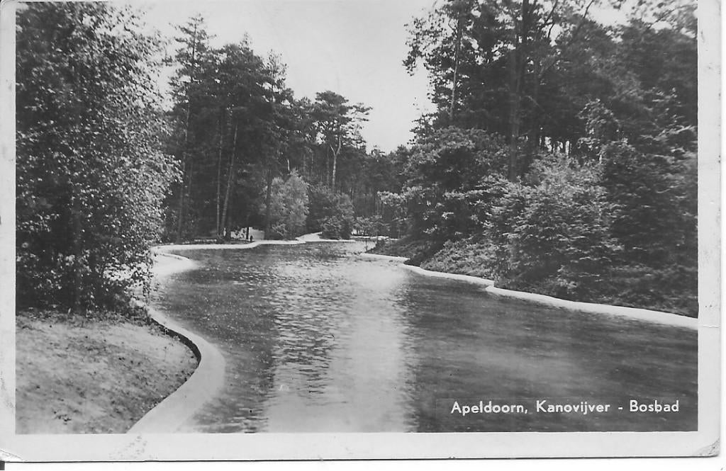 Apeldoorn Kanovijver Bosbad., Ophalen of Verzenden, 1940 tot 1960, Gelopen, Gelderland
