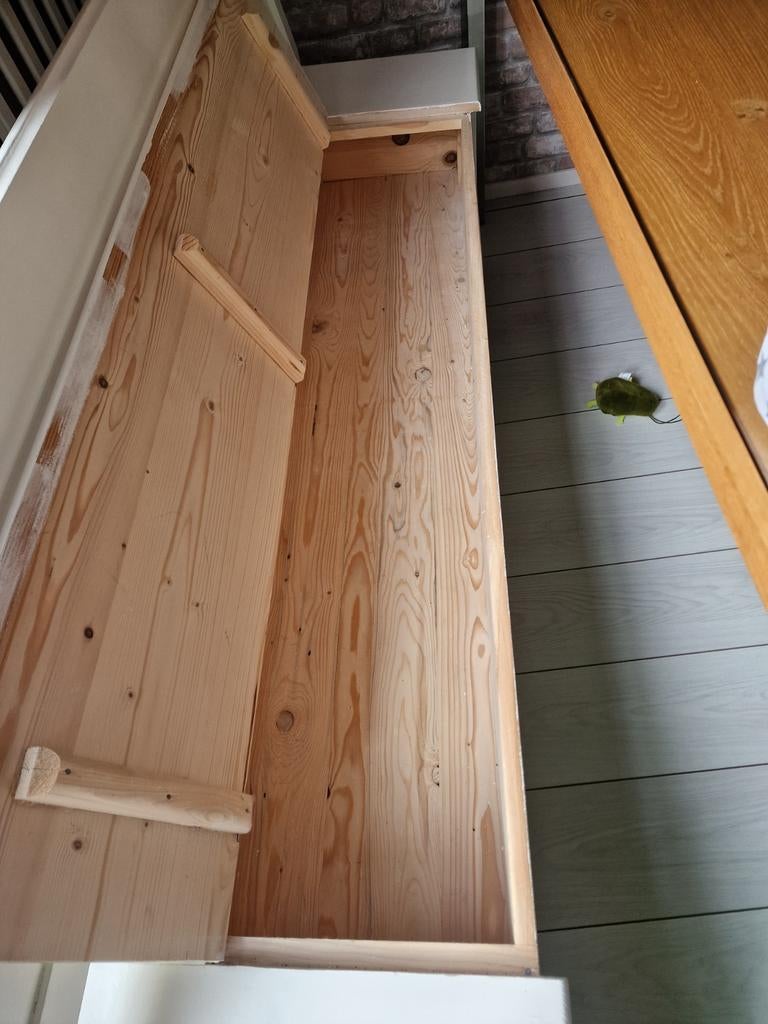 Witte houten eetkamerbank, Ophalen of Verzenden