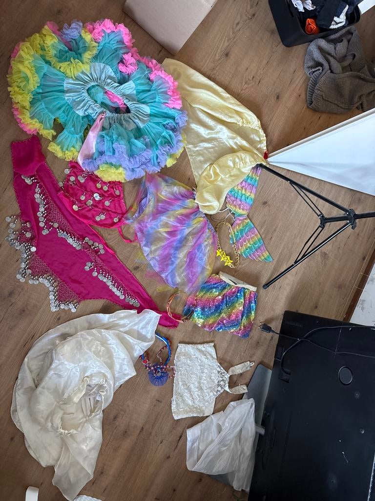 Verkleedset: 1001 Nacht, Bruidsjurk, Eenhoorn/Regenboog, Kinderen en Baby's, Ophalen of Verzenden, Gebruikt, 110 t/m 116, Meisje