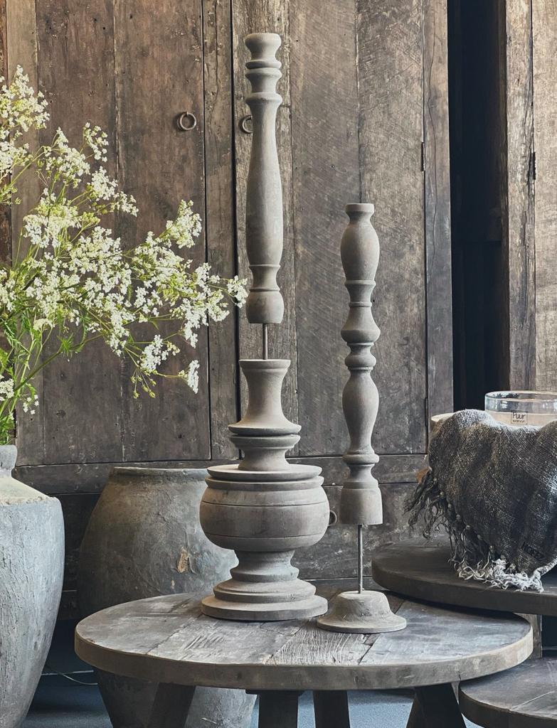 Houten Ornament kandelaar Aura Peeperkorn, Ophalen of Verzenden, Hout, Kandelaar, 75 cm of meer