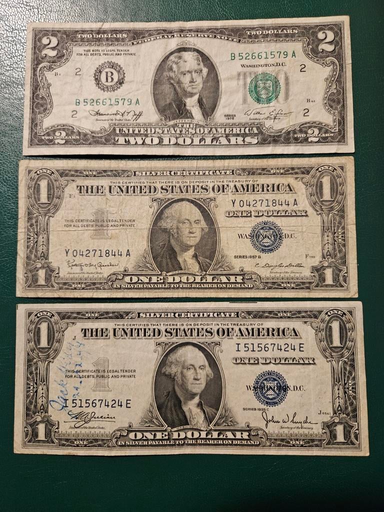 2x 1 dollar en 2 dollars USA set, Ophalen of Verzenden, Noord-Amerika, Setje