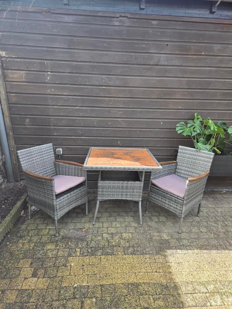 Tuinset bistro, Ophalen of Verzenden, Gebruikt, 2 zitplaatsen