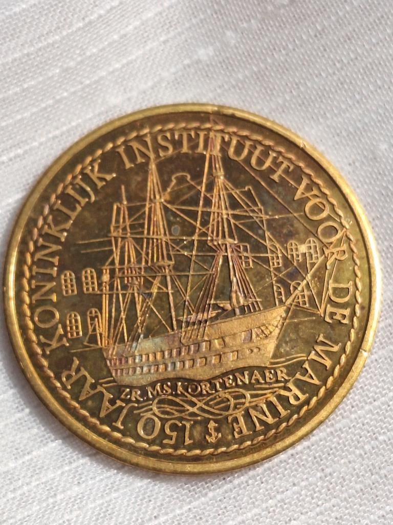 Penning 150 jaar Koninklijk Instituut voor de Marine 1978, Ophalen of Verzenden, Overige materialen, Nederland