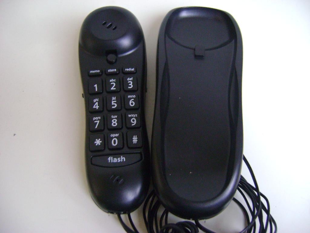 zwarte huistelefoon serie nummer 1509669 vast snoer, Ophalen of Verzenden, Zo goed als nieuw, 1 handset