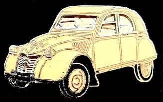 Citroën 2 CV pin- cremekleur emaille, Verzenden, Nieuw, Transport, Speldje of Pin