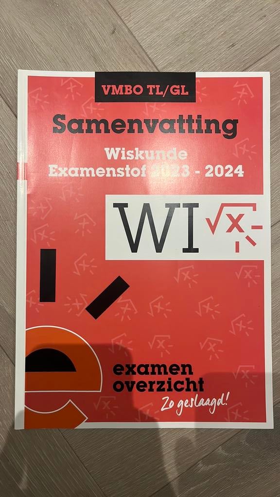 Samenvatting Examenstof Wiskunde VMBO TL/GL, Boeken, Ophalen of Verzenden, Nederlands, Overige niveaus, ExamenOverzicht