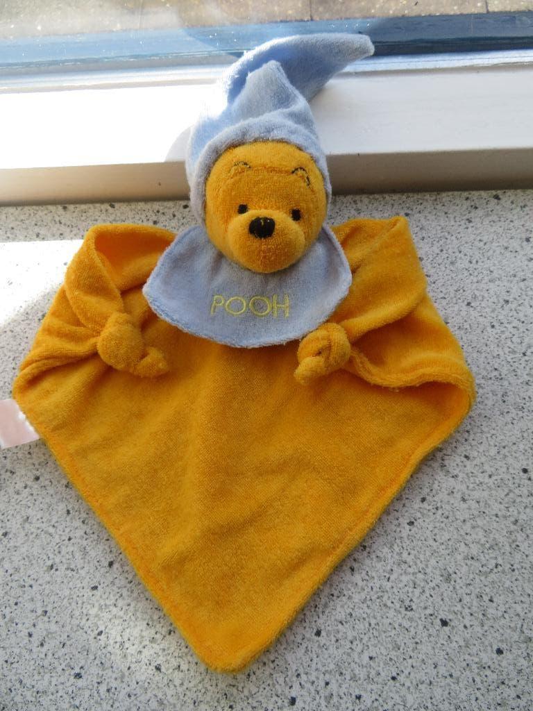 2 X Knuffeldoek Winnie de Pooh of Poeh Disney Baby, Ophalen of Verzenden, Gebruikt, Beer