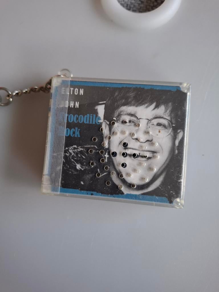 Vintage Elton John 'Crocodile Rock' Sleutelhanger, Ophalen of Verzenden, Gebruikt