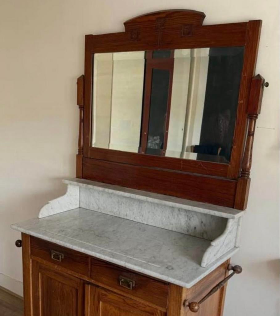 Commode spiegel, Antiek en Kunst, Ophalen, Rechthoekig