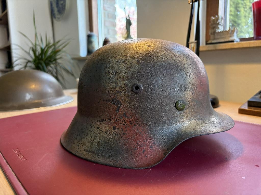 Camo Luftwaffe Duitse helm wo2, Ophalen of Verzenden, Luchtmacht, Duitsland, Helm of Baret