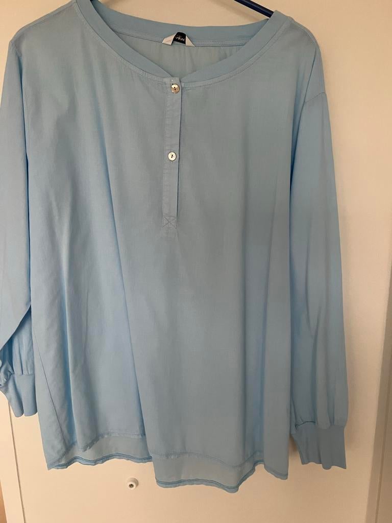 Lichtblauwe blouse van Penn&Ink New York, maat L, Ophalen of Verzenden, Gedragen, Maat 42/44 (L), Blauw