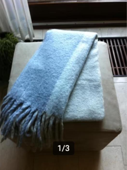 Omslagdoek blauw, Ophalen of Verzenden, Zo goed als nieuw, Maat 46/48 (XL) of groter, Sjaal