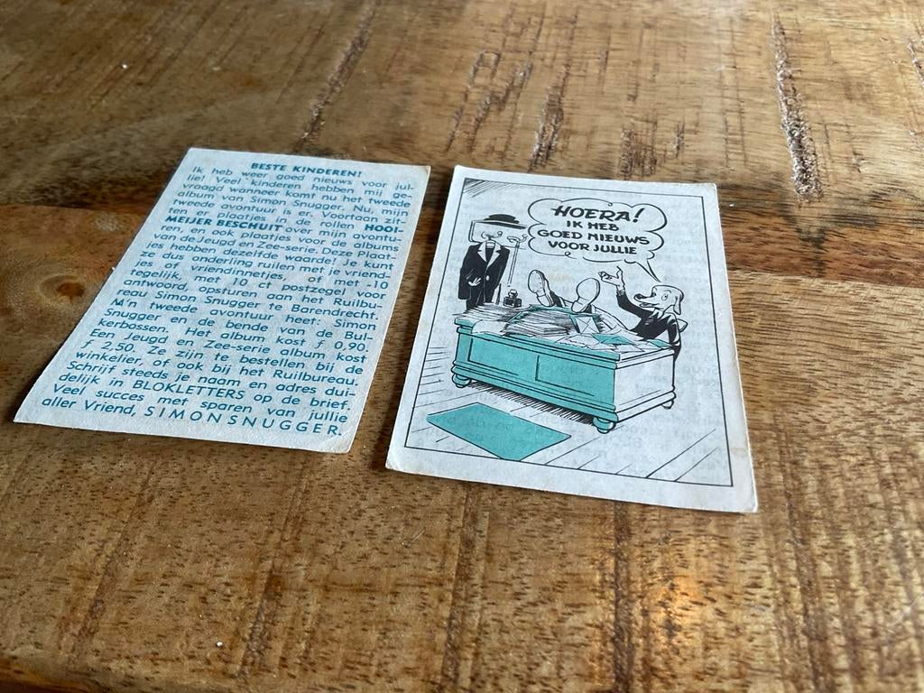 Simon snugger toonder reclame plaatje, Boeken, Eén stripboek, Ophalen of Verzenden, Zo goed als nieuw