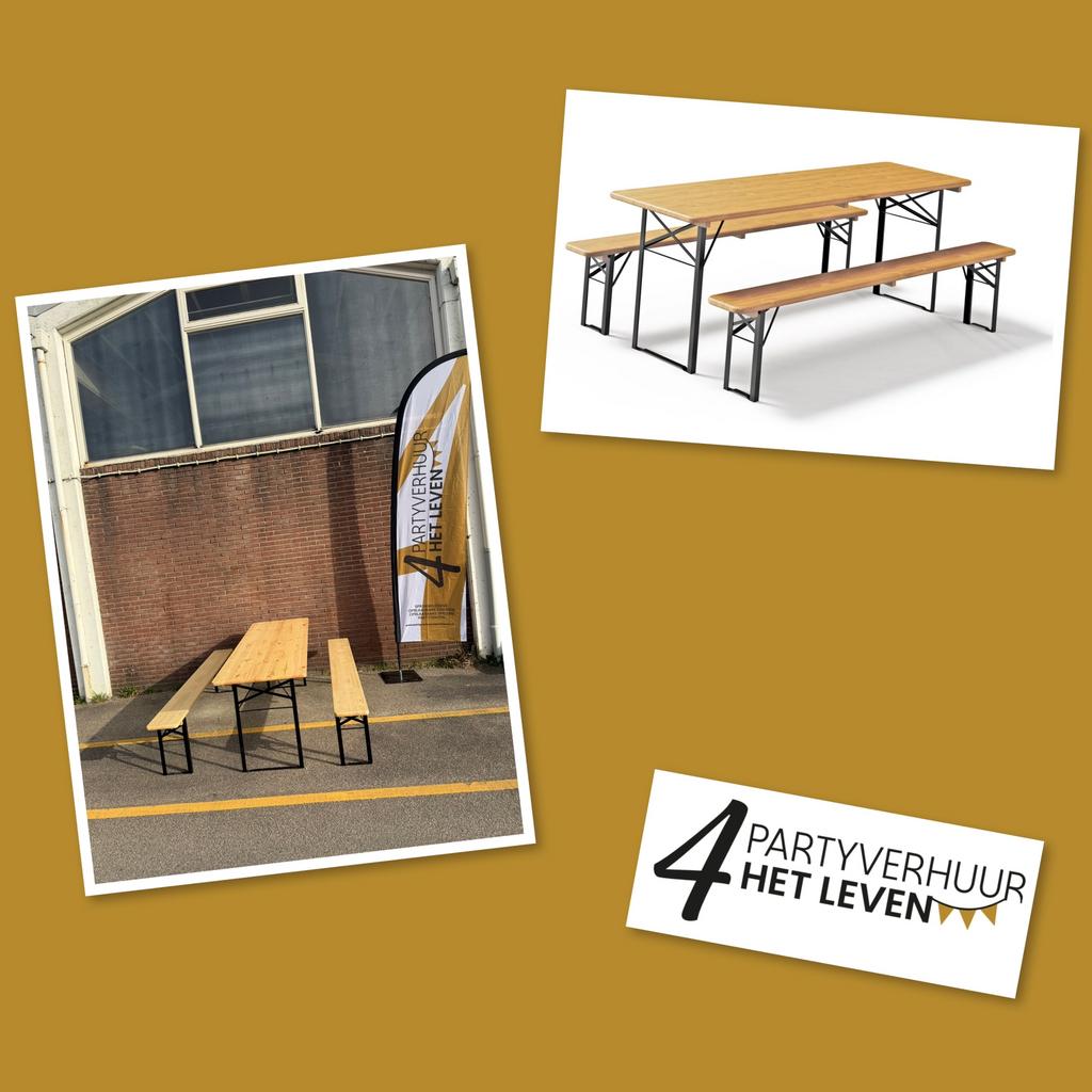 Te huur : biertafels 220x70 cm, Ophalen, Nieuw, Overige