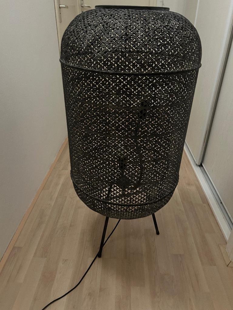 staande lamp, rotan look, Ophalen, Zo goed als nieuw, Metaal, 150 tot 200 cm