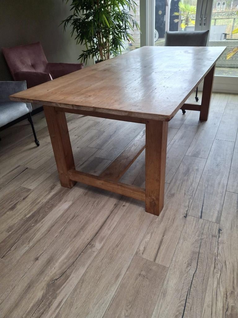 Eikenhouten tafel, Huis en Inrichting, Tafels | Eettafels, Ophalen, Gebruikt, Eikenhout, 200 cm of meer