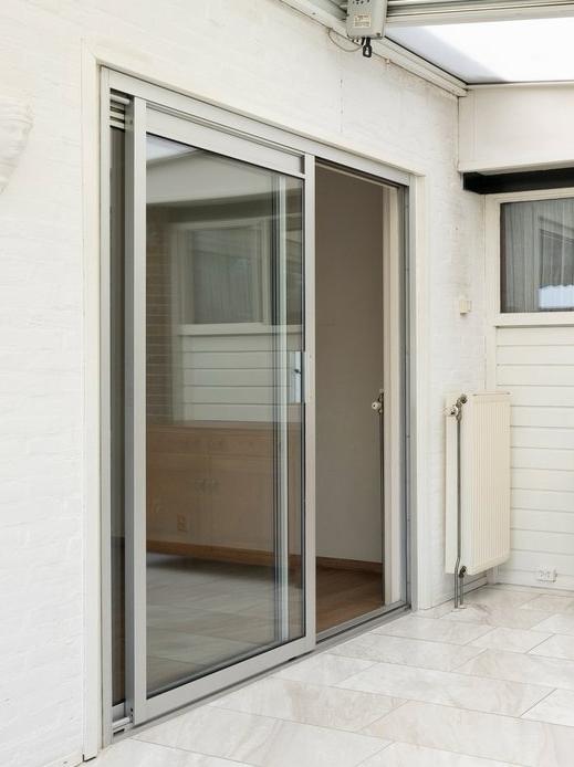 Aluminium schuifpui met dubbelglas incl. hardhouten kozijn, Doe-het-zelf en Verbouw, Ophalen, Gebruikt, 225 cm of meer, Aluminium