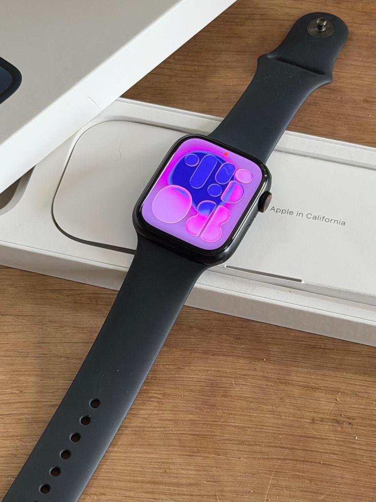 Erg Nette Apple Watch Series 9 45mm Cellular, 100% batterij!, Apple, ., Zwart, IOS