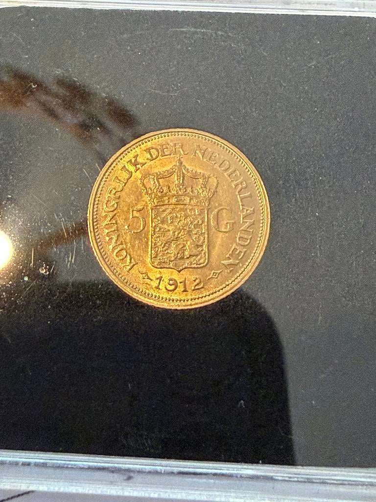 Gouden vijfje 1912, Ophalen of Verzenden, Koningin Wilhelmina, 5 gulden, Goud