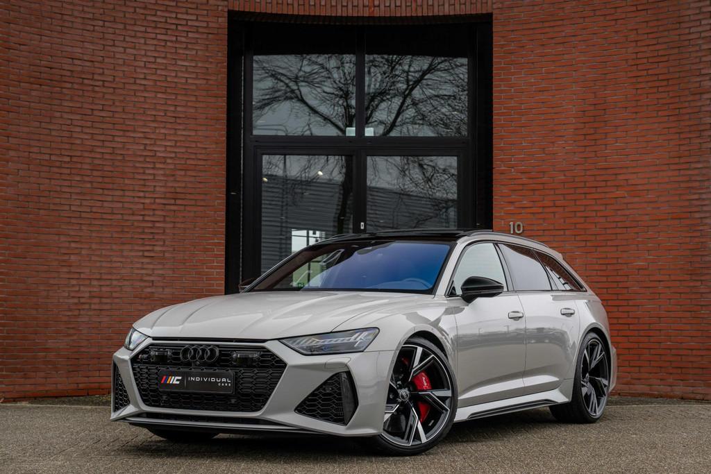 Audi RS6 Avant 4.0 TFSI quattro Kreide RS Dynamic Plus 305km, Gebruikt, 600 pk, RS6, Leder