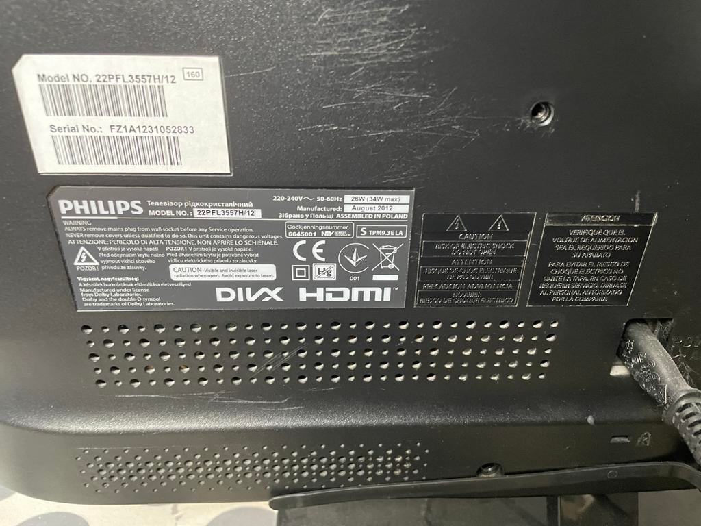 Philips TV 22PFL3557H/12 - Defect scherm, Ophalen, Philips, LED, Niet werkend