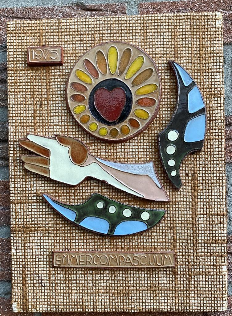 Leuke Retro Wanddecoratie Sjaak Berben - vintage Emmercompas, Ophalen of Verzenden