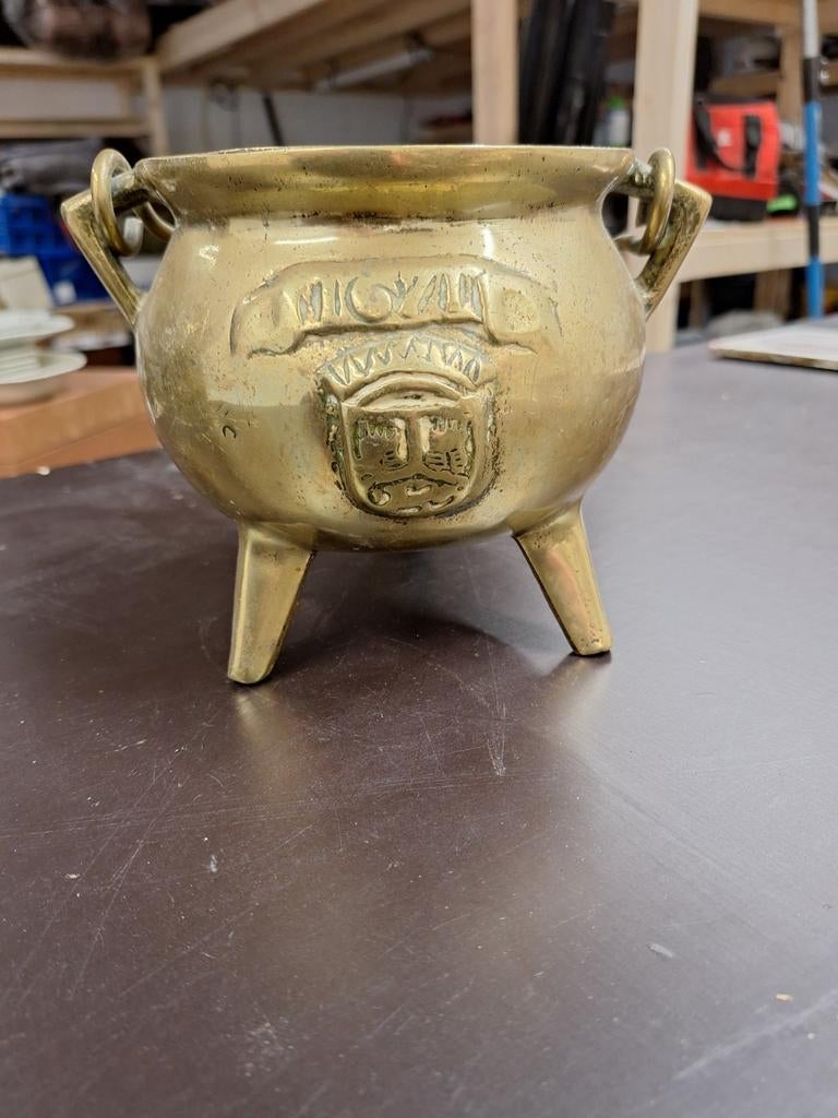 Antiek messing kookpot, Ophalen of Verzenden, Koper