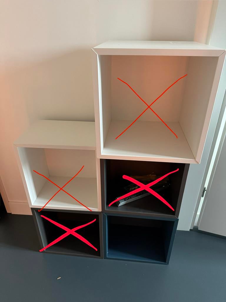 1 blauw ondiep EKET IKEA kastje (25 cm), Ophalen, Gebruikt, Minder dan 150 cm, Minder dan 100 cm