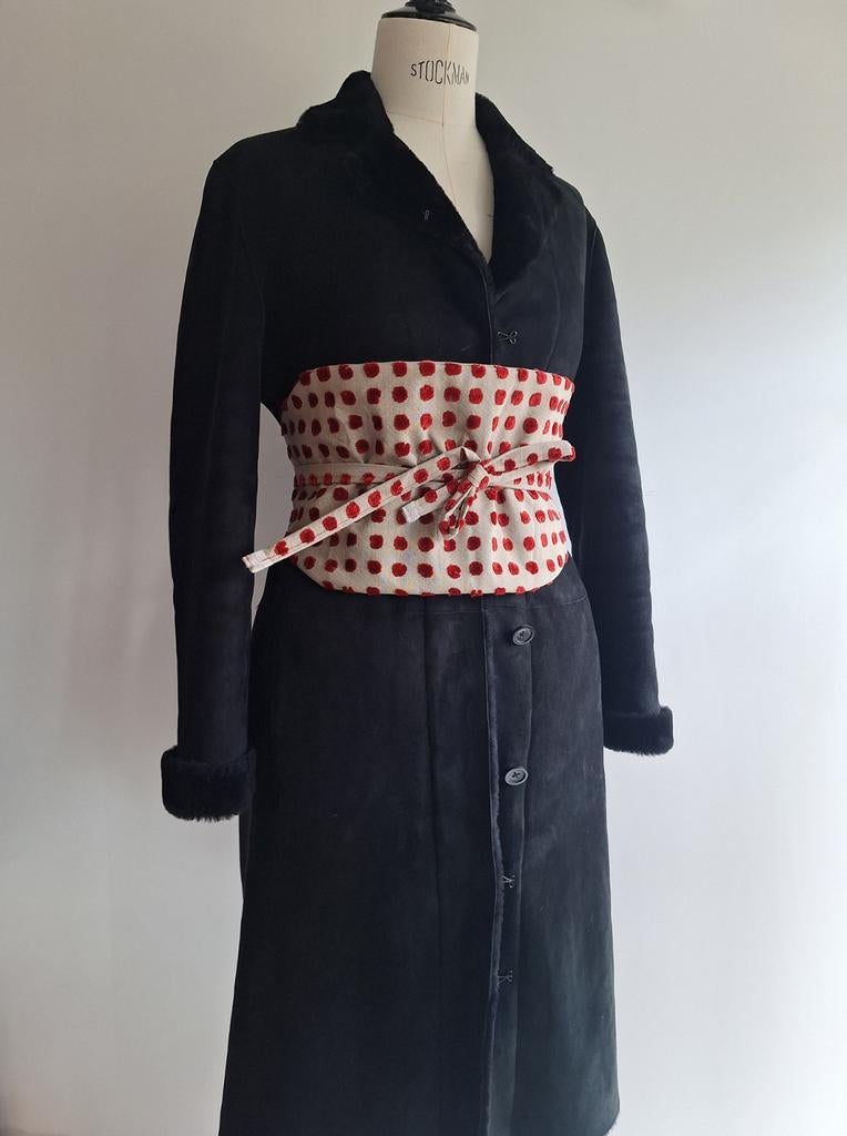 JIL SANDER schaap leren winterjas zwart medium zgan m/zakken, Kleding | Dames, Jassen | Winter, Maat 38/40 (M), Zwart, Ophalen of Verzenden