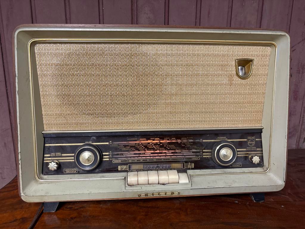 Philips Radio B5X72A uit jaren '50 - Niet werkend, Audio, Tv en Foto, Radio's, Ophalen of Verzenden, Niet werkend, Radio
