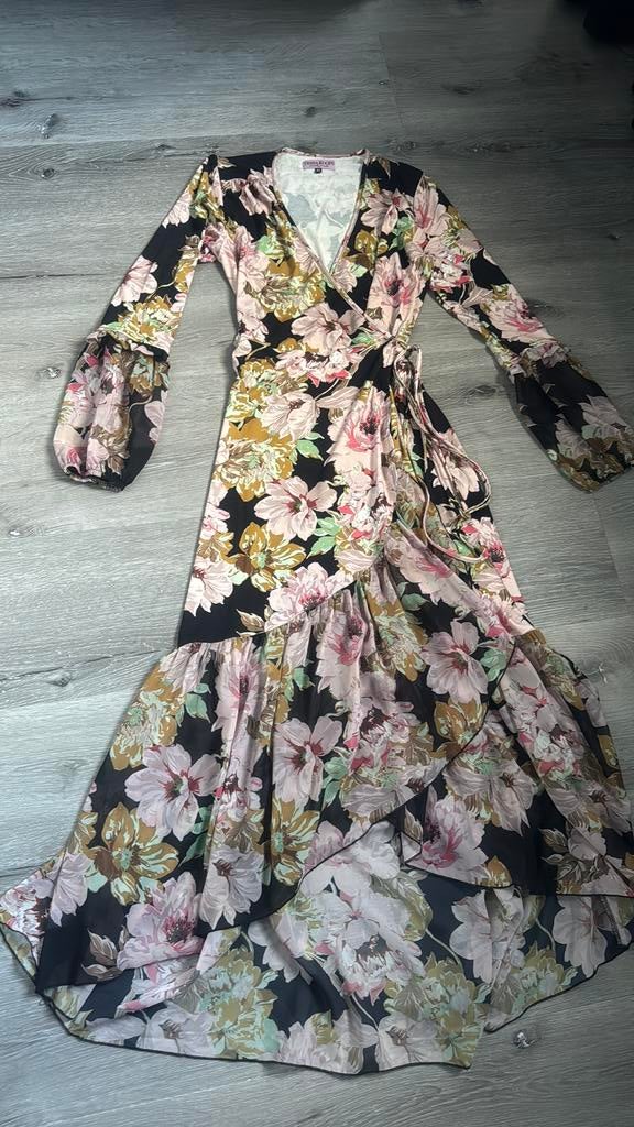 Tessa Koops maxi dress maat xs, Kleding | Dames, Ophalen of Verzenden, Zo goed als nieuw, Maat 34 (XS) of kleiner, Onder de knie