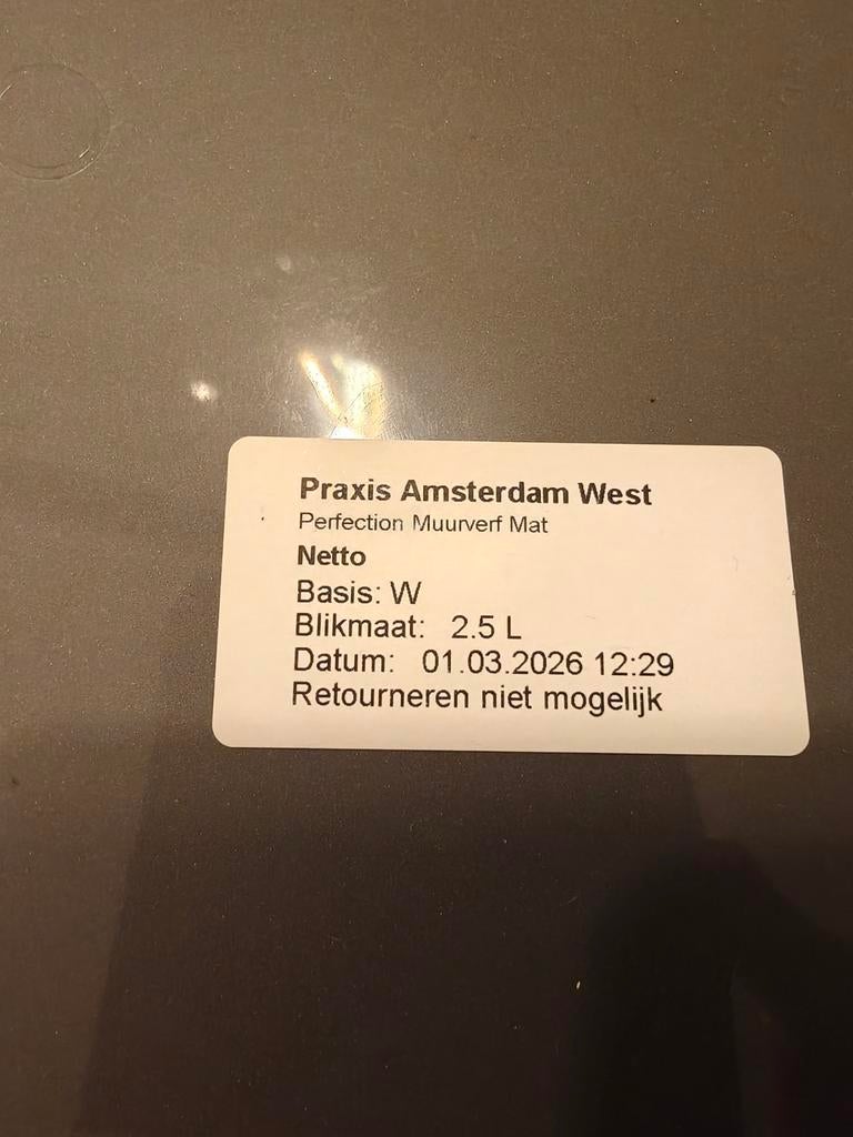 Muurverf kleur Netto van Praxis, 2,5 liter ongebruikt, Doe-het-zelf en Verbouw, Verf, Beits en Lak, Ophalen