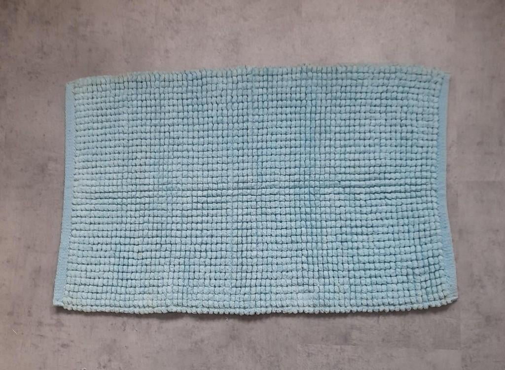 Blauwe BADMAT. Maat: 50 x 83 cm, Ophalen of Verzenden, Gebruikt, Blauw, Badmat