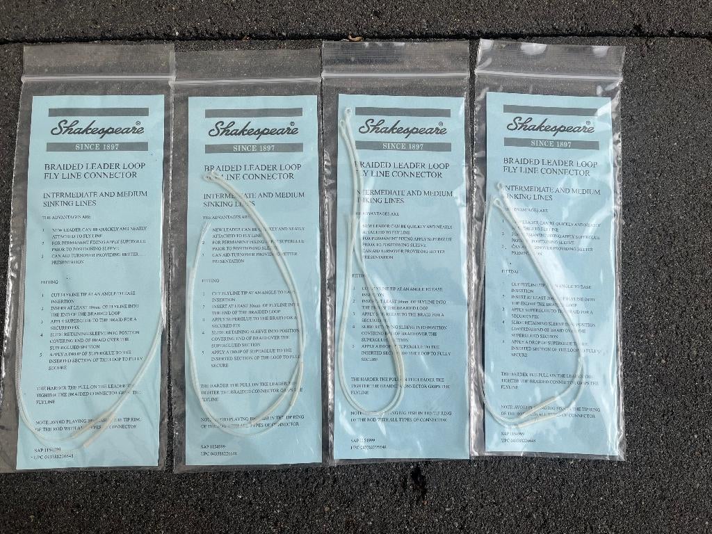 adv 150 / NIEUW set 4 pakjes leader loops SHAKESPEARE, Watersport en Boten, Ophalen of Verzenden, Nieuw, Overige typen