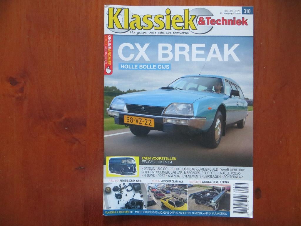 Klassiek & Techniek 310 Citroën CX Break, Peugeot D3 en D4, Ophalen of Verzenden, Nieuw, Citroën