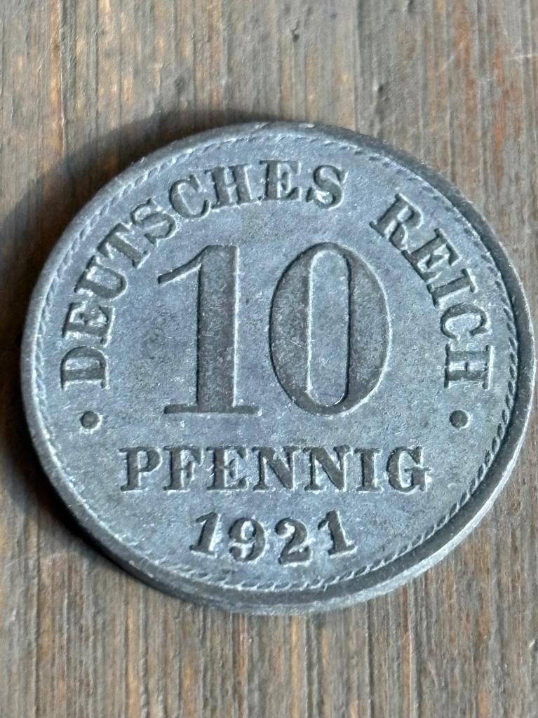 10 Pfennig 1921 Duitsland, Postzegels en Munten, Munten | Europa | Niet-Euromunten, Ophalen of Verzenden, Duitsland, Losse munt