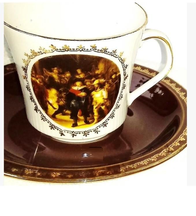 Rembrandt vintage kopjes, schotels retro verzameling antiek, Ophalen of Verzenden