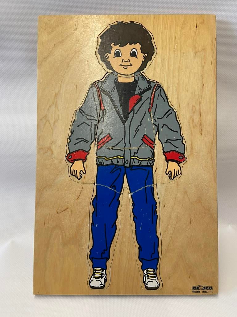 EDUCO houten puzzel laagjes jongen, Gebruikt, 10 tot 50 stukjes, Ophalen of Verzenden, Van hout