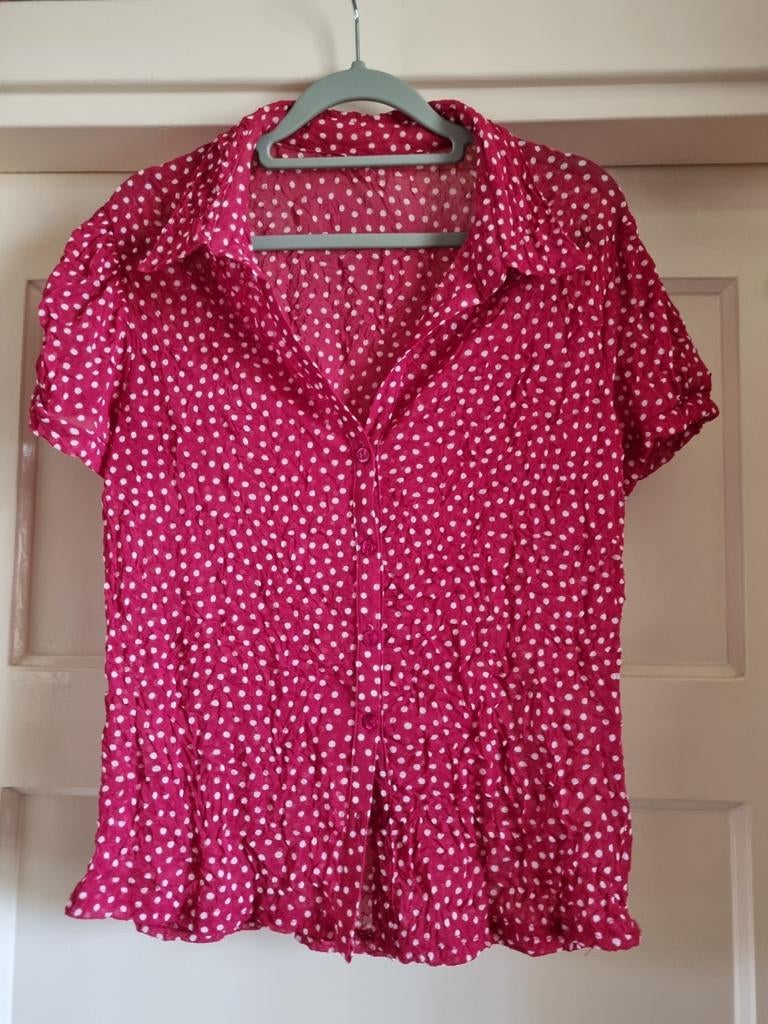 Kreukelzomerblouse met stippen, Ophalen of Verzenden, Zo goed als nieuw