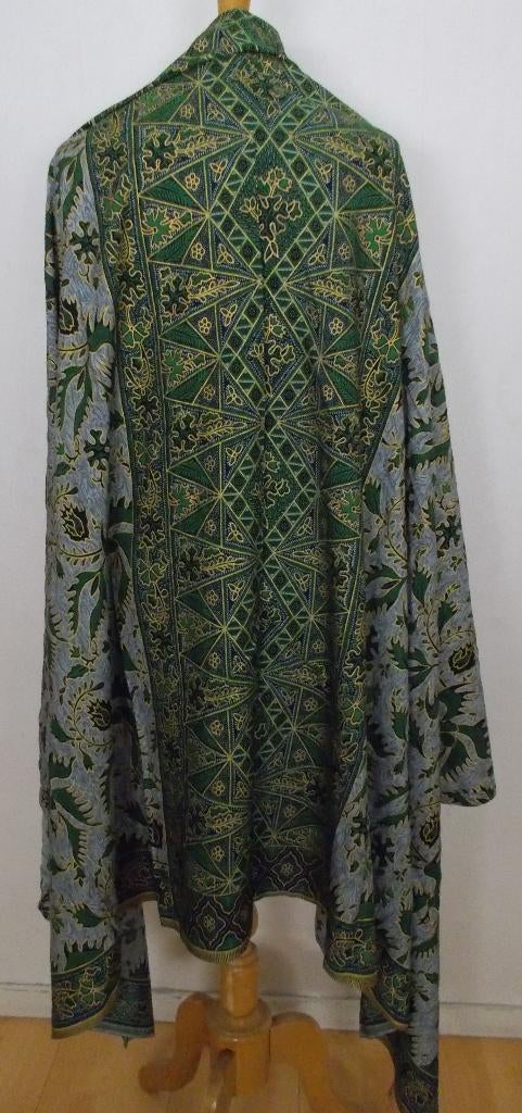 Groen batik print tafelkleed/sjaal/lap stof, Huis en Inrichting, Tafelkleden, Zo goed als nieuw, Rechthoek, Binnen, Verzenden