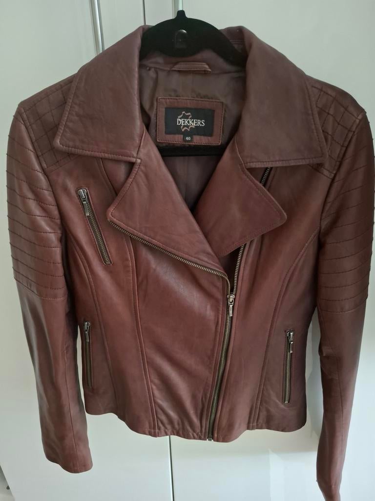 Leren jas, Ophalen, Zo goed als nieuw, Maat 38/40 (M), Bruin